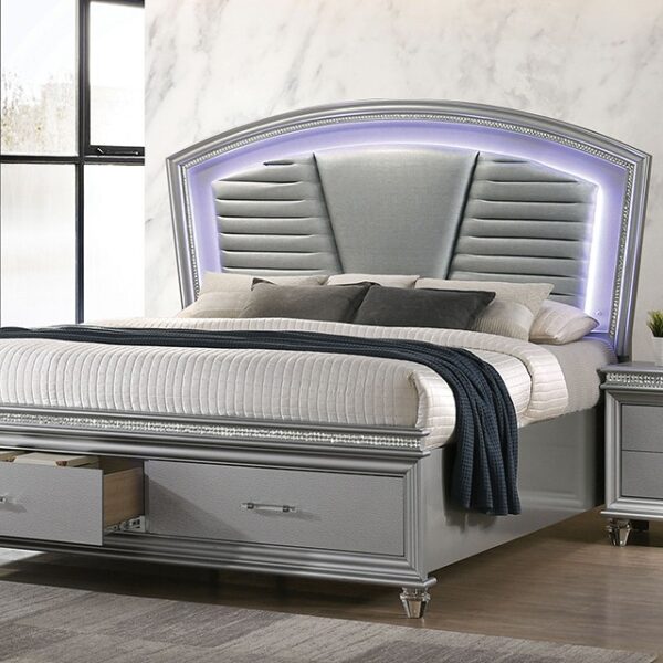Silver MADDIE BED CM7899SV By Furniture of America 13