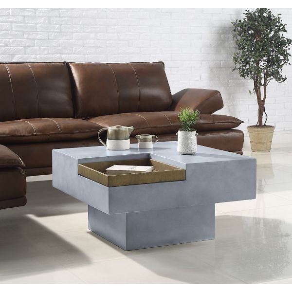 Weathered Gray Kailano Coffee Table LV01928 By ACME