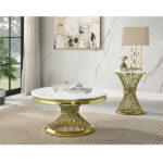 Gold Fallon Coffee Table W/Engineering Stone Top LV01957 By ACME Luxury Coffee Tables Mobilia Cleopatra 11 Gold Fallon Coffee Table W/Engineering Stone Top LV01957 By ACME 11