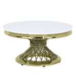 Gold Fallon Coffee Table W/Engineering Stone Top LV01957 By ACME Luxury Coffee Tables Mobilia Cleopatra 9 Gold Fallon Coffee Table W/Engineering Stone Top LV01957 By ACME 9