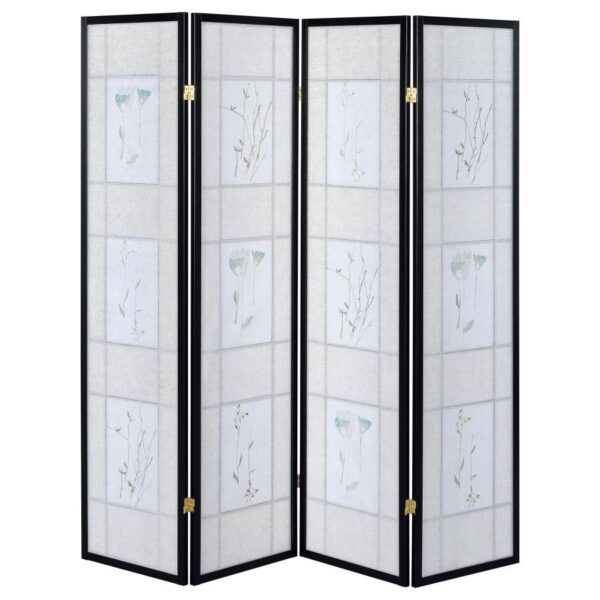 Catabella 4-panel Floral Print Folding Screen Multi-color 4407 by Coaster Furniture 8