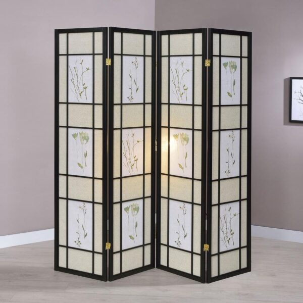 Catabella 4-panel Floral Print Folding Screen Multi-color 4407 by Coaster Furniture 7