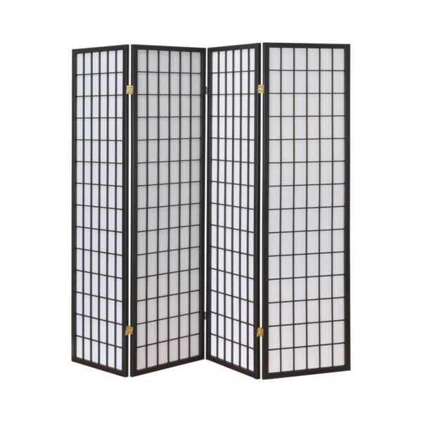 Roberto 4-panel Folding Screen Dark Grey and White 902631 by Coaster Furniture 4