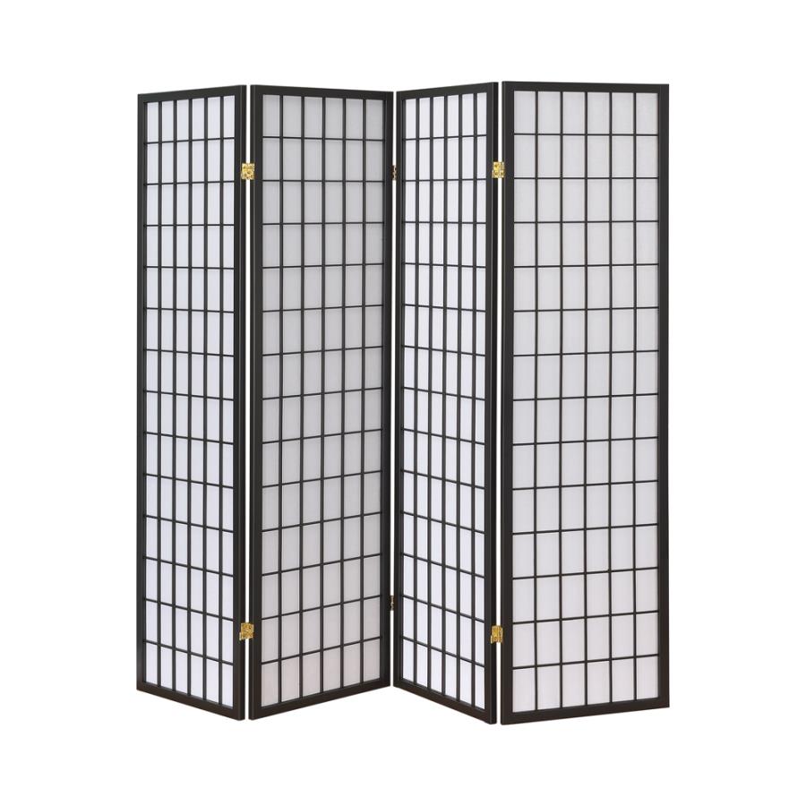 Roberto 4-panel Folding Screen Dark Grey and White 902631 by Coaster Furniture