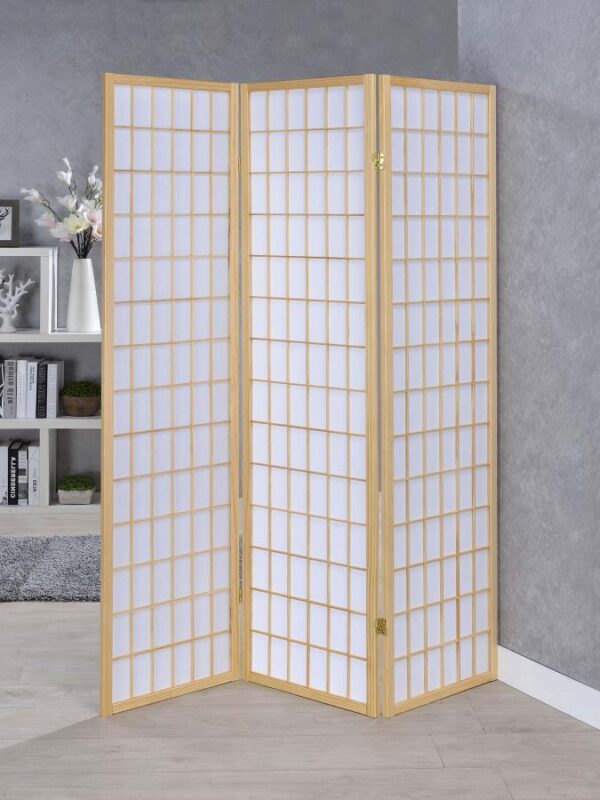 Carrie 3-panel Folding Screen Natural and White 4621 by Coaster Furniture 7