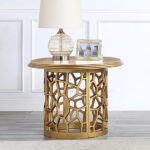Champagne HD-8913GOLD- 3PC Coffee Table Set By Homey Design 10