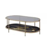 Black Marble Paint & Gold Finish Fiorella Coffee Table LV02222 By ACME Luxury Coffee Tables Mobilia Cleopatra 11 Black Marble Paint & Gold Finish Fiorella Coffee Table LV02222 By ACME 11
