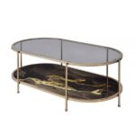 Black Marble Paint & Gold Finish Fiorella Coffee Table LV02222 By ACME Luxury Coffee Tables Mobilia Cleopatra 13 Black Marble Paint & Gold Finish Fiorella Coffee Table LV02222 By ACME 13