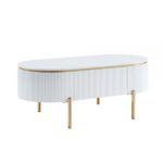 White High Gloss & Gold Daveigh Coffee Table LV02464 By ACME Luxury Coffee Tables Mobilia Cleopatra 13 White High Gloss & Gold Daveigh Coffee Table LV02464 By ACME 13