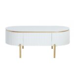 White High Gloss & Gold Daveigh Coffee Table LV02464 By ACME Luxury Coffee Tables Mobilia Cleopatra 14 White High Gloss & Gold Daveigh Coffee Table LV02464 By ACME 14