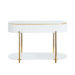 White High Gloss & Gold Finish Daveigh Accent Table LV02466 By ACME Tables & Stands Mobilia Cleopatra 12 White High Gloss & Gold Finish Daveigh Accent Table LV02466 By ACME 12