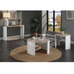 White High Gloss & Oak Zoma Coffee Table LV02414 By ACME Luxury Coffee Tables Mobilia Cleopatra 14 White High Gloss & Oak Zoma Coffee Table LV02414 By ACME 14