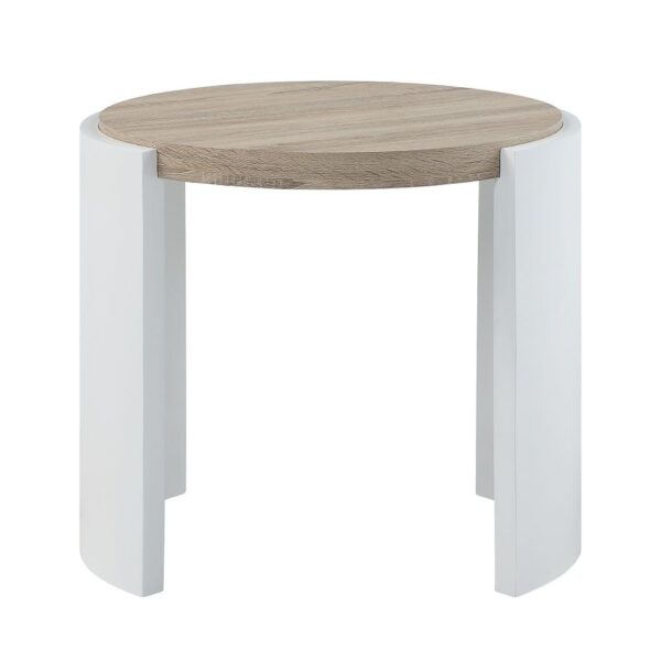 White High Gloss & Oak Zoma End Table LV02415 By ACME 7
