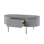 Gray High Gloss & Chrome Yukino Coffee Table LV02411 By ACME Luxury Coffee Tables Mobilia Cleopatra 16 Gray High Gloss & Chrome Yukino Coffee Table LV02411 By ACME 16