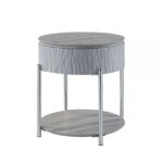 Gray High Gloss & Chrome Yukino End Table LV02412 By ACME End Tables Mobilia Cleopatra 11 Gray High Gloss & Chrome Yukino End Table LV02412 By ACME 11