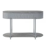 Gray High Gloss & Chrome Yukino Accent Table LV02413 By ACME Tables & Stands Mobilia Cleopatra 12 Gray High Gloss & Chrome Yukino Accent Table LV02413 By ACME 12