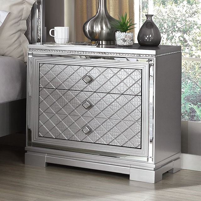 Silver Belleterre Night Stand CM7518N By Furniture of America