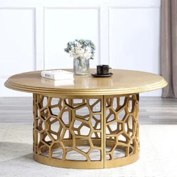Champagne HD-8913GOLD- Victorian Coffee Table By Homey Design