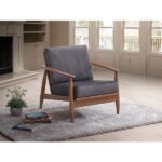 Charcoal Fabric Alisa Accent Chair AC02377 By ACME Accent Chairs Mobilia Cleopatra 22 Charcoal Fabric Alisa Accent Chair AC02377 By ACME 22