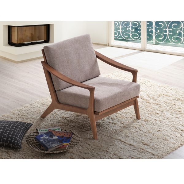 Light Brown Fabric Lide Accent Chair AC02378 By ACME