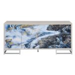 Blue Marble Paint & Chrome Finish Panti Console Table AC02345 By ACME 13
