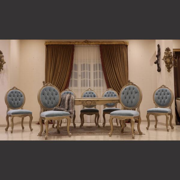 MC-115 windy blue Rococo dining set . 4