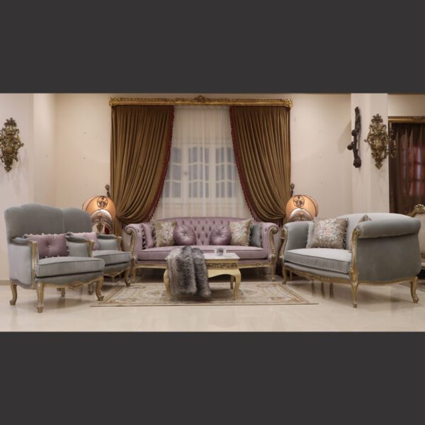 MC-117 Dusty lilac/Gray Neoclassic sofa set. 4