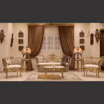 MC-120 Blonde Beige Rococo Sofa set .