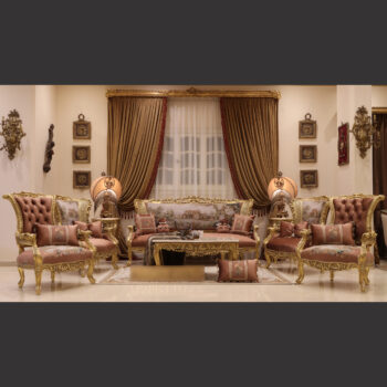 MC-105 blush pink Rococo sofa set