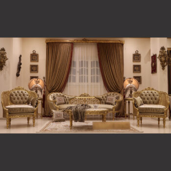 MC-112 taupe beige Baroque sofa set