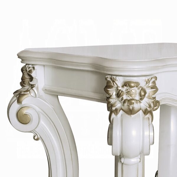 Vendome Side Table in Antique Pearl Finish LV01527 By ACME 10