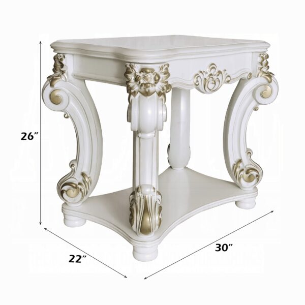 Vendome Side Table in Antique Pearl Finish LV01527 By ACME 12