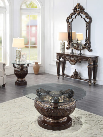 Cherry HD-8908C – 3PC Coffee Table Set By Homey Design 6