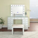DR1000WH White Vanity with Chair By Artisan Furniture 13