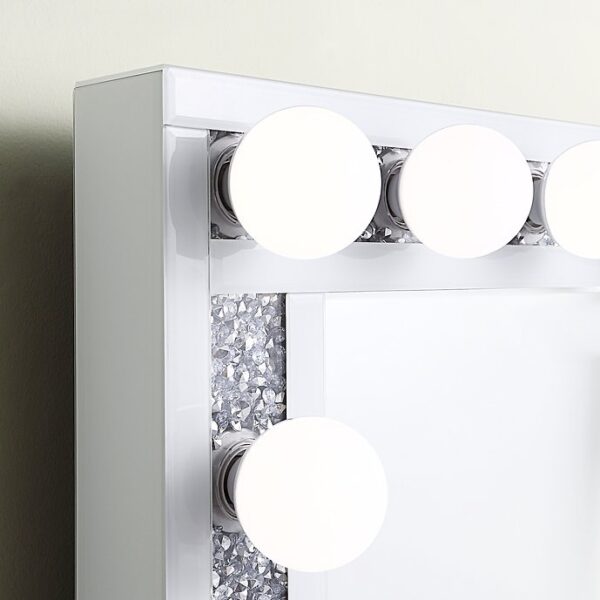 DR1002WH White Mirrored Vanity With Stool By Artisan Furniture 12