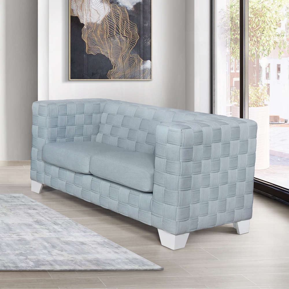 Light Teal Chenille Saree Loveseat LV02347 By ACME