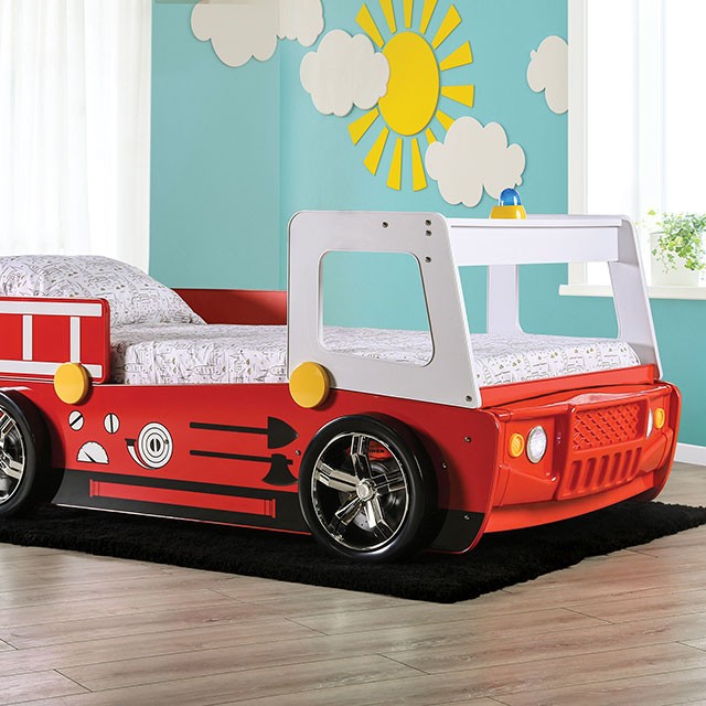Red Firestall Twin Bed CM7644 By Furniture Of America