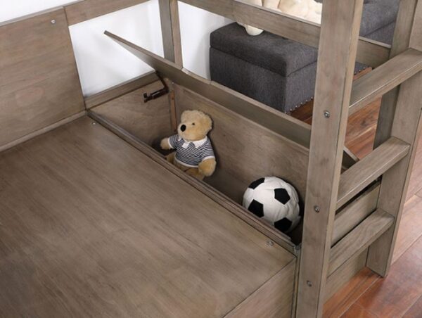 Callistus Twin/Workstation Youth Loft Bed With Desk CM-BK828GY By Furniture Of America 8
