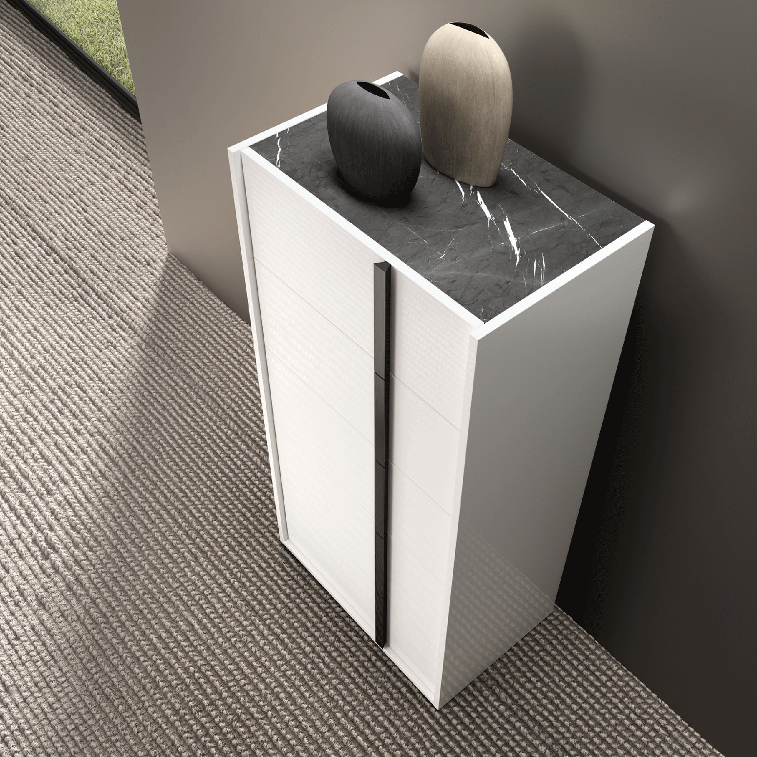 Bianca Marble Chest 5 Drawers i38453 By ESF Furniture