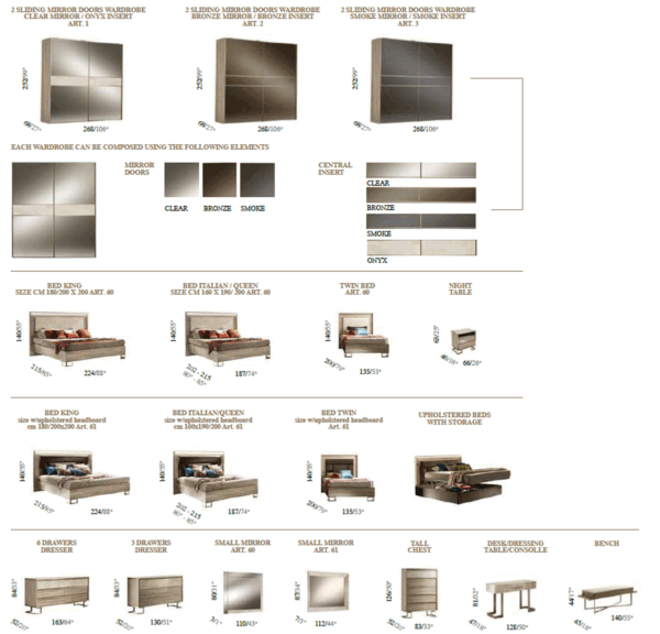 High Gloss Lacquer Luce Light Bedroom Set w/ Light p13201 By ESF Furniture 6
