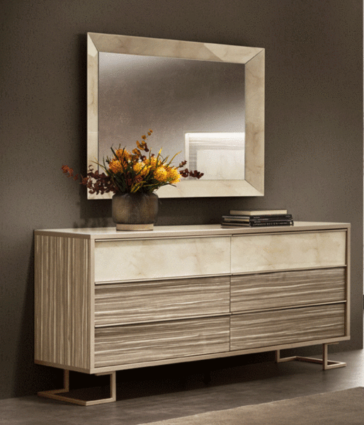 High Gloss Lacquer Luce Double Dresser/Mirror P13209 By Esf Furniture | Mobilia Cleopatra High Gloss Lacquer Luce Double Dresser/Mirror p13209 By ESF Furniture