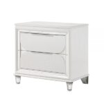 Pearl White Tarian Nightstand BD02318 By ACME Luxury Bedroom Nightstands Mobilia Cleopatra 18 Pearl White Tarian Nightstand BD02318 By ACME 18