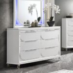 Pearl White Tarian Dresser BD02320 By ACME Luxury Bedroom Dressers & Mirrors Mobilia Cleopatra 13 Pearl White Tarian Dresser BD02320 By ACME 13