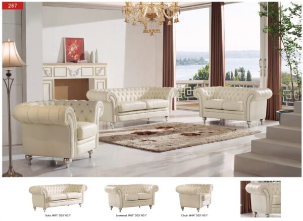 287 White Living Room Set p8335 By ESF Furniture 10