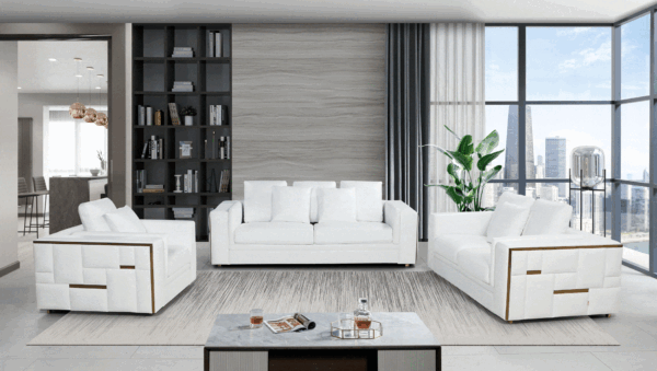 1005 White Living Room p12899 By ESF Furniture 7