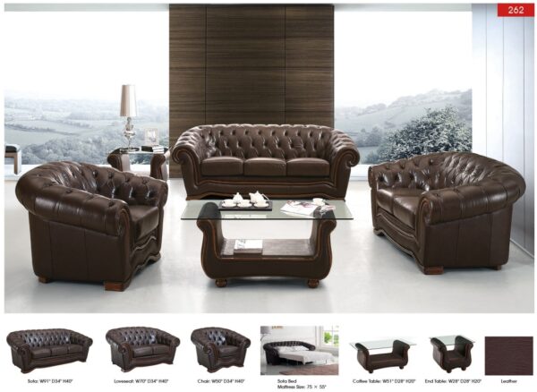 262 Full Leather Living Room Set p4378 By ESF Furniture 14