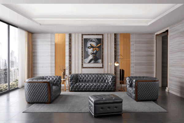 Shiny 415 Gray Living Room Set P11803 By Esf Furniture | Mobilia Cleopatra Shiny 415 Gray Living Room Set p11803 By ESF Furniture