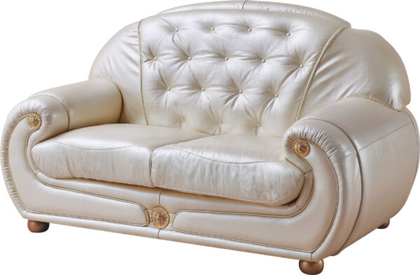 Giza Full Leather in Beige Loveseat 4