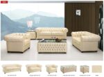 258 Full Ivory Leather Living Room Set p4377 By ESF Furniture 18
