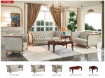 Mat, Shiny 401 Gray Leather Living Room Set p11520 By ESF Furniture 24